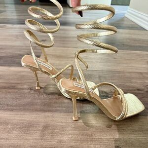 Steve Madden Metallic Spiral Strap Heels